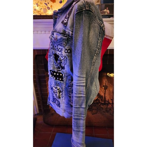 NWT Copper Rivet Light Sand Blue Jacket w/stones and studs S - Picture 7 of 8